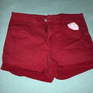 Maurices Red Denim Shorts